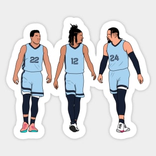 the trio of memphis Sticker